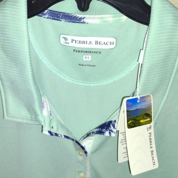 PEBBLE BEACH PERFORMANCE Woman's Golf Polo Shirt Size XL Mint Green NWOT - Picture 2 of 7